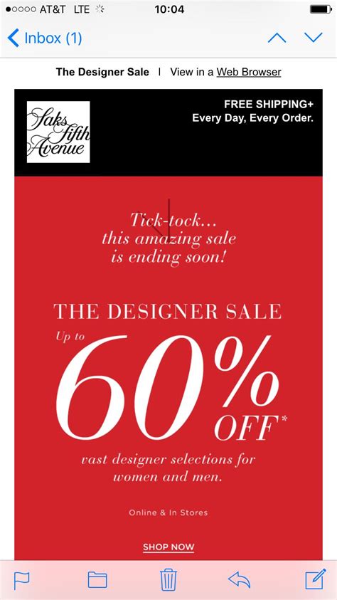 Saks Fifth Avenue website sale